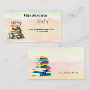 Best Teacher in the World Illustration Business Card