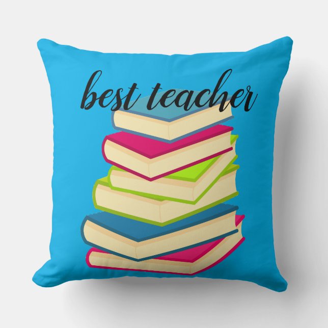 Best Teacher Stack of Books Cushion (Front)