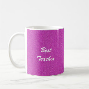 Best Teacher, Thank You, Name, Hot Pink Coffee Mug