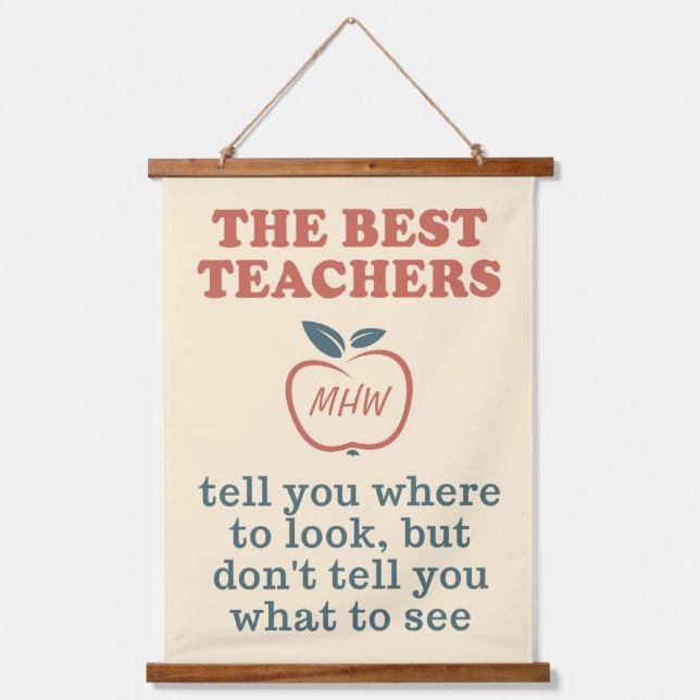 BEST TEACHERS custom monogram Hanging Tapestry (Front)