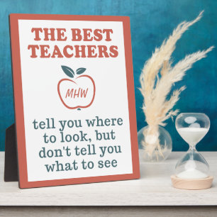 BEST TEACHERS custom monogram plaque