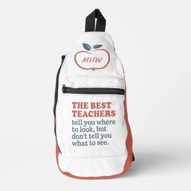 BEST TEACHERS custom monogram Sling Bag (Front)