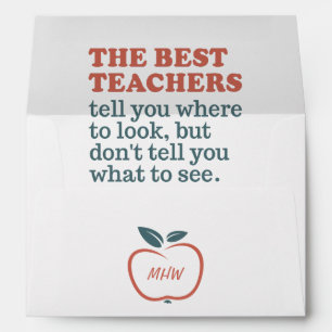BEST TEACHERS custom monogram & text Envelope