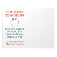 BEST TEACHERS custom name notepads