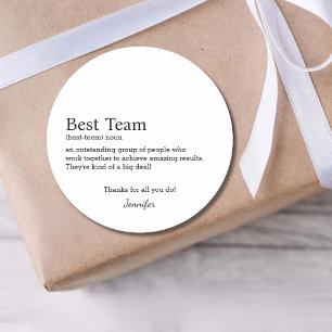 Best Team Corporate Staff Appreciation Employee Classic Round Sticker