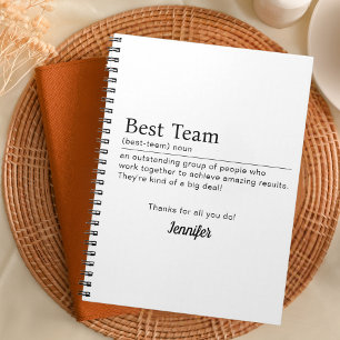 Best Team Corporate Staff Appreciation Employee Notebook