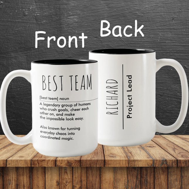 Best Team Custom Name & Title Appreciation Two-Tone Coffee Mug (Creator Uploaded)