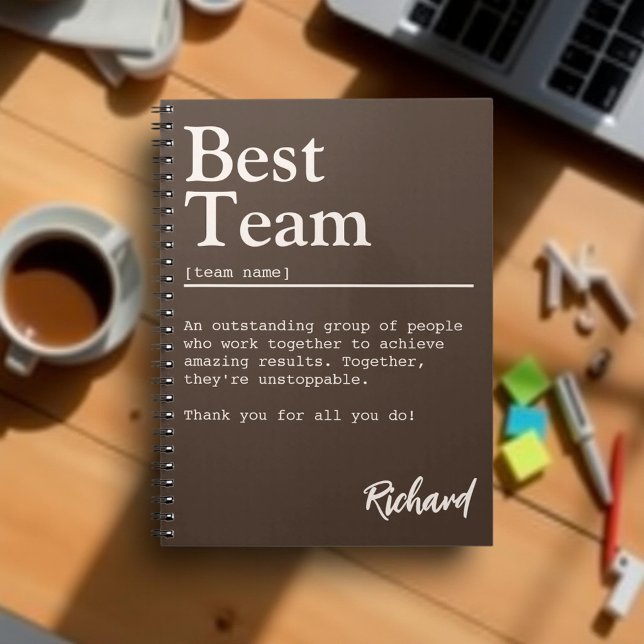 Best Team Definition Custom Coworker Appreciation Notebook (Creator Uploaded)