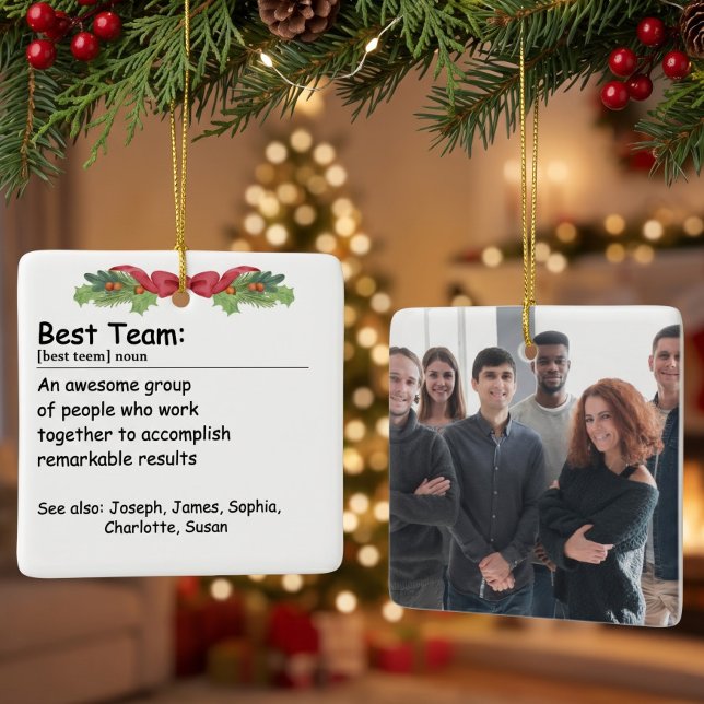Best Team Definition Custom Photo Ceramic Ornament (Creator Uploaded)