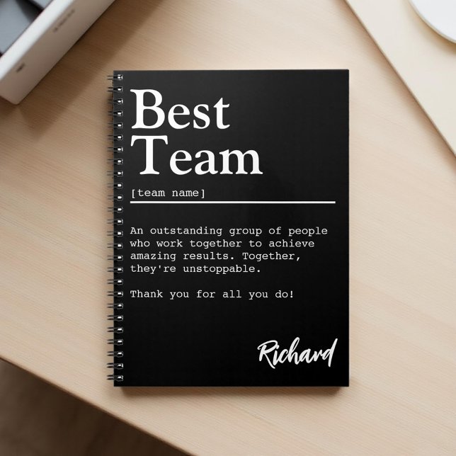 Best Team Definition Custom Team Appreciation Notebook (Creator Uploaded)
