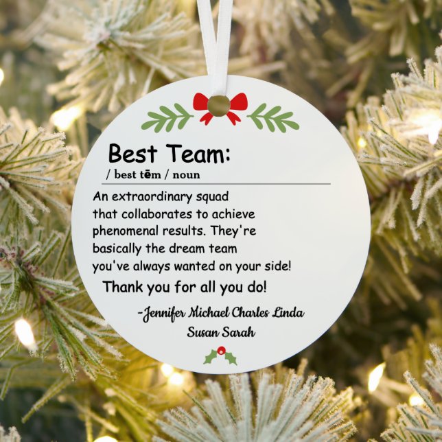 Best Team Definition employee appreciation Custom Metal Tree Decoration (Insitu)