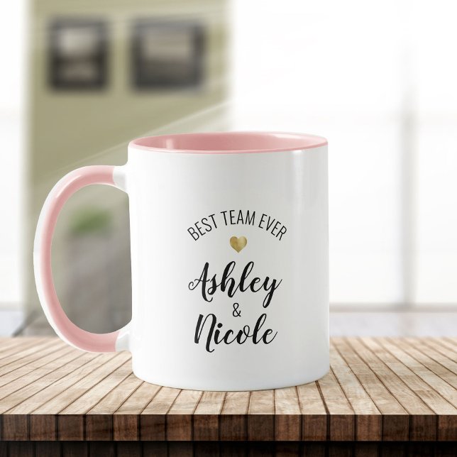 BEST TEAM EVER Custom Text Coworker Mates Gold Mug (Creator Uploaded)
