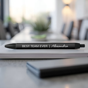 Best Team Ever Personalised Employee Appreciation Black Ink Pen