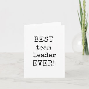 Best Team Leader Boss Appreciation Card