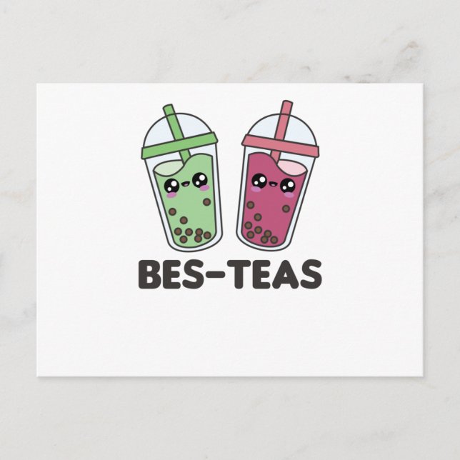 Best-Teas - Bubble Tea Kawaii Boba Tea Love Postcard (Front)