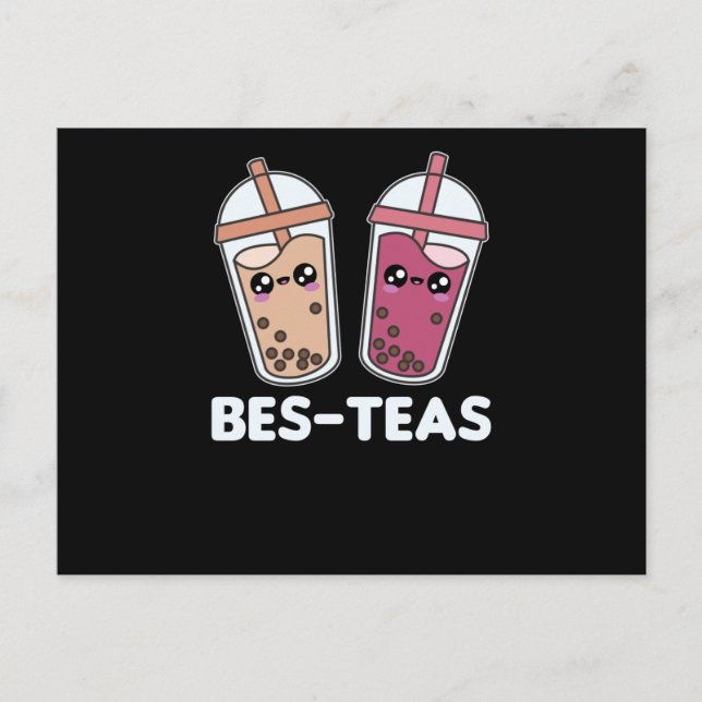 Best-Teas - Bubble Tea Kawaii Boba Tea Love Postcard (Front)