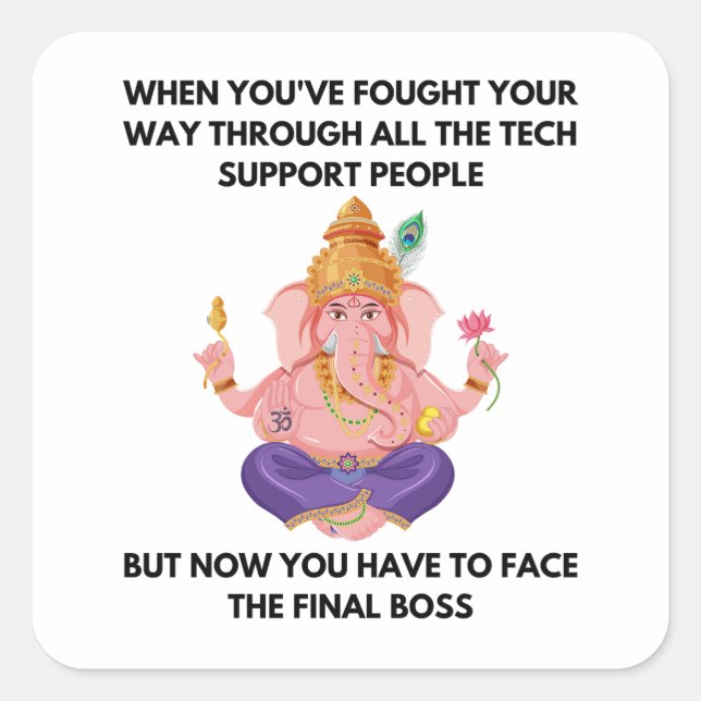 Best tech support square sticker (Front)