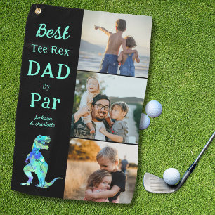 Best Tee Rex Dad by Par 3 Photo Funny Golf Towel