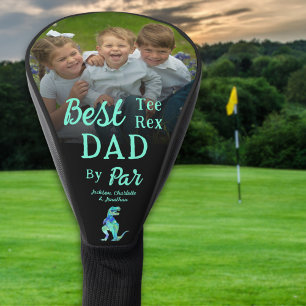 Best Tee Rex Dad By Par Personalized Photo Names Golf Head Cover