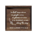 Best Things In Life Fancy Walnut Wooden Card Box<br><div class="desc">This elegant wedding card box is perfect for your big day. Made from sturdy wood with a sufficient mail slot. After the wedding it can become a great keepsake where you can treause photo moments and memories of your big day.</div>