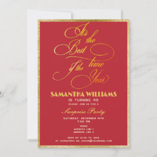 Best Time of the Year Elegant Any Age Red Birthday Invitation