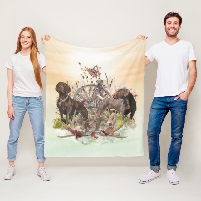  Best Times of Day to Hunt , GSP  Fleece Blanket (In Situ)