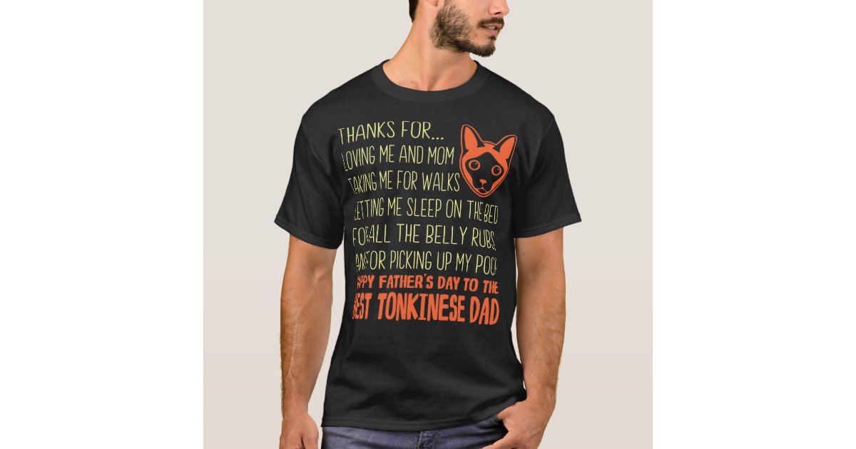 Best Tonkinese Cat Dad Happy Father's Day Gift T-Shirt ...