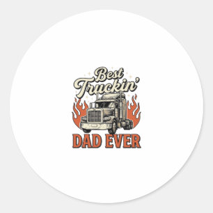 Best Truckin Dad Ever Vintage Truck Father Shirt_1 Classic Round Sticker