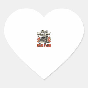 Best Truckin Dad Ever Vintage Truck Father Shirt_1 Heart Sticker