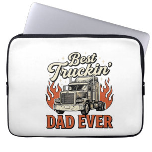 Best Truckin Dad Ever Vintage Truck Father Shirt_1 Laptop Sleeve