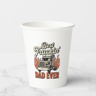 Best Truckin Dad Ever Vintage Truck Father Shirt_1 Paper Cups