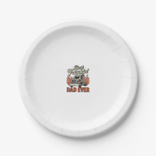 Best Truckin Dad Ever Vintage Truck Father Shirt_1 Paper Plate