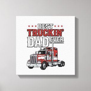 Best Truckin Dad Ever Vintage Truck Shirt Design_1 Canvas Print