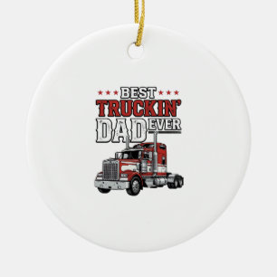 Best Truckin Dad Ever Vintage Truck Shirt Design_1 Ceramic Tree Decoration