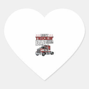 Best Truckin Dad Ever Vintage Truck Shirt Design_1 Heart Sticker