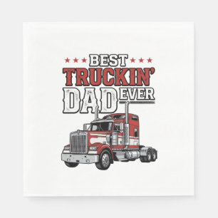 Best Truckin Dad Ever Vintage Truck Shirt Design_1 Napkin
