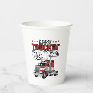Best Truckin Dad Ever Vintage Truck Shirt Design_1 Paper Cups