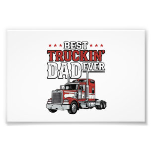 Best Truckin Dad Ever Vintage Truck Shirt Design_1 Photo Print