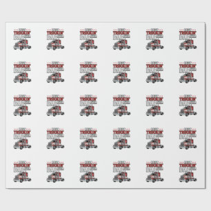 Best Truckin Dad Ever Vintage Truck Shirt Design_1 Wrapping Paper
