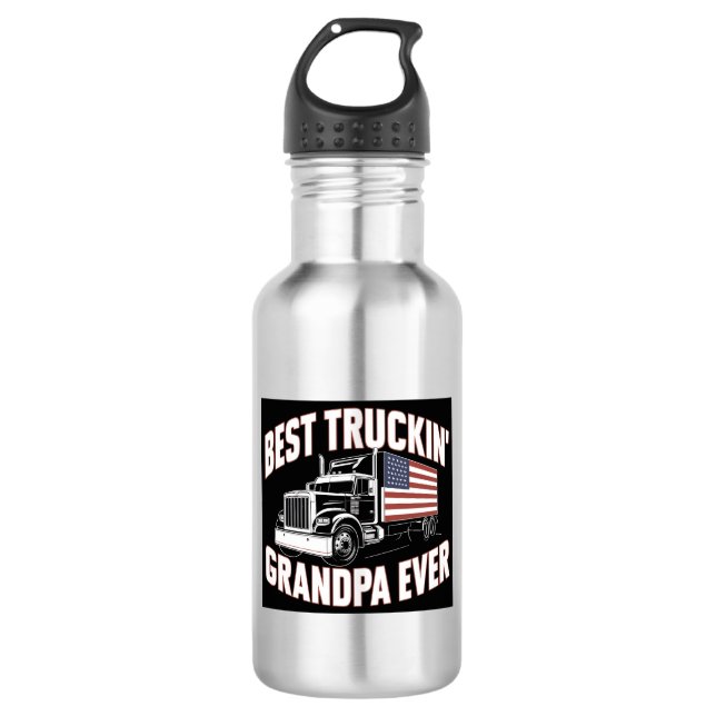 Best Truckin' Grandpa Ever 532 Ml Water Bottle (Front)