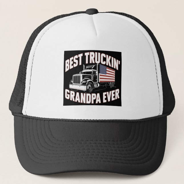 Best Truckin' Grandpa Ever Trucker Hat (Front)