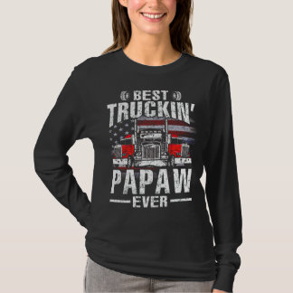 Best Truckin' PAPAW Ever USA Flag T-Shirt Father's