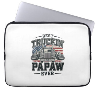 Best Truckin' Papaw Ever Vintage Trucker Vector_1 Laptop Sleeve
