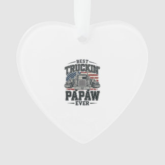 Best Truckin' Papaw Ever Vintage Trucker Vector_1 Ornament
