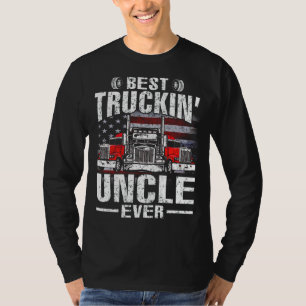 Best Truckin' UNCLE Ever USA Flag T-Shirt Father's