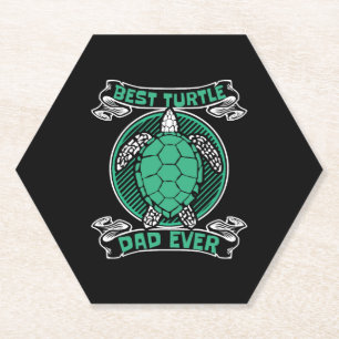Best Turtle Dad Ever Alligator Snapping Lover Paper Coaster