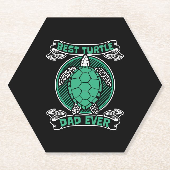 Best Turtle Dad Ever Alligator Snapping Lover Paper Coaster (Front)