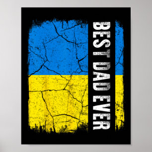 Best Ukrainian Dad Ever Ukraine Flag Father's Day  Poster