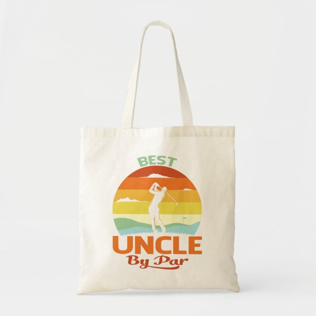 Best Uncle By Par Father's Day Golf Shirt Gift Tote Bag (Front)