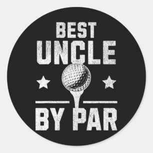 Best Uncle By Par Funny Disc Golf Gift For Men Classic Round Sticker